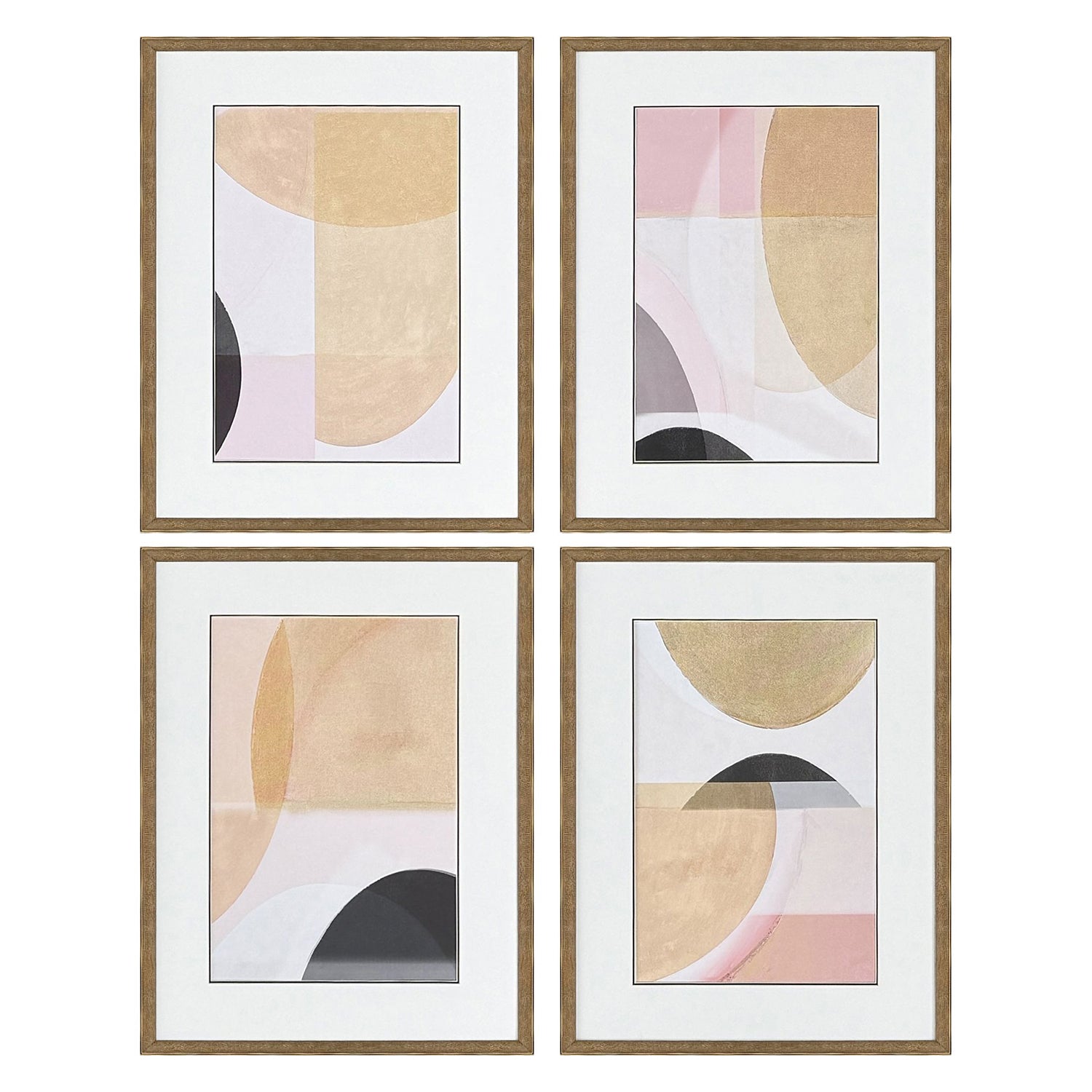 Giclee Studio Curved Forms Framed Artwork Set of 4