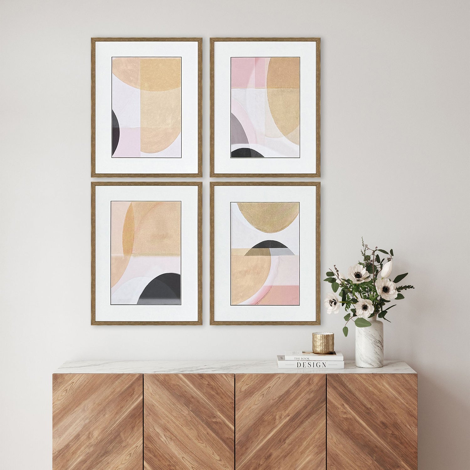 Giclee Studio Curved Forms Framed Artwork Set of 4