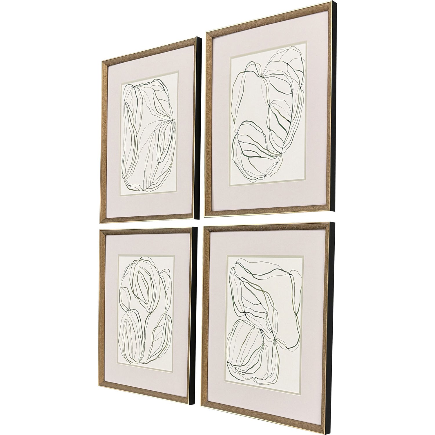 Herge Linear Composition Framed Artwork Set of 4