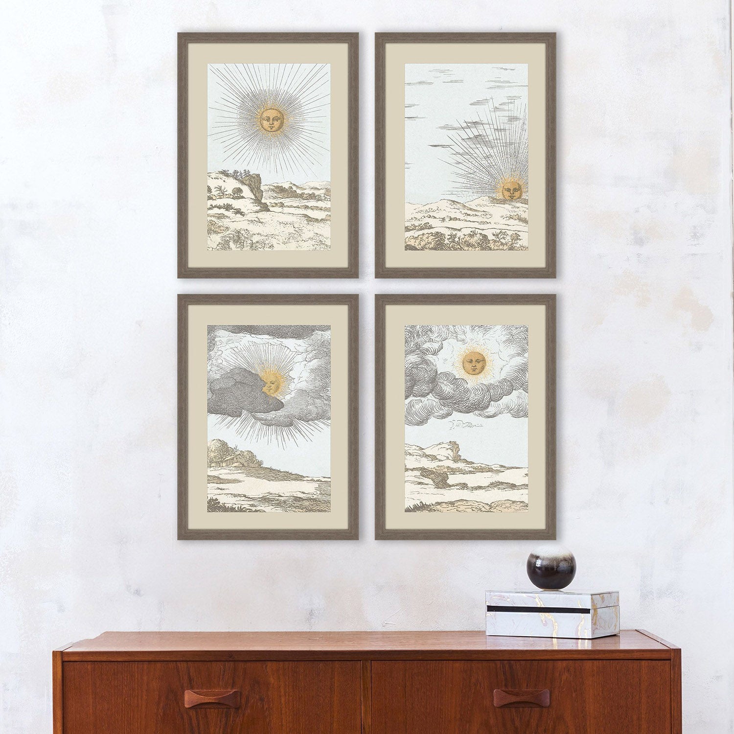 Drammas Sun Framed Artwork Set of 4