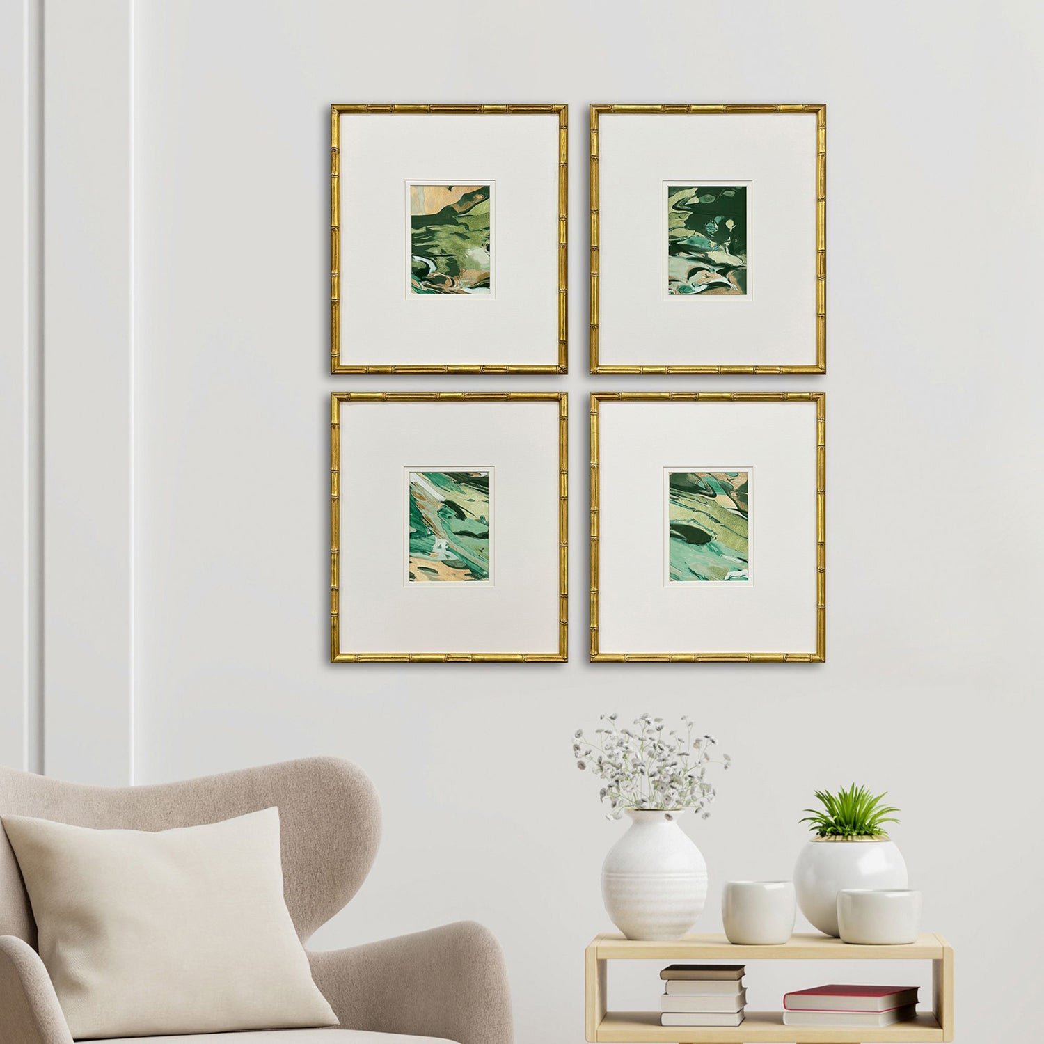 Rushout Verdant Fusion Framed Artwork Set of 4