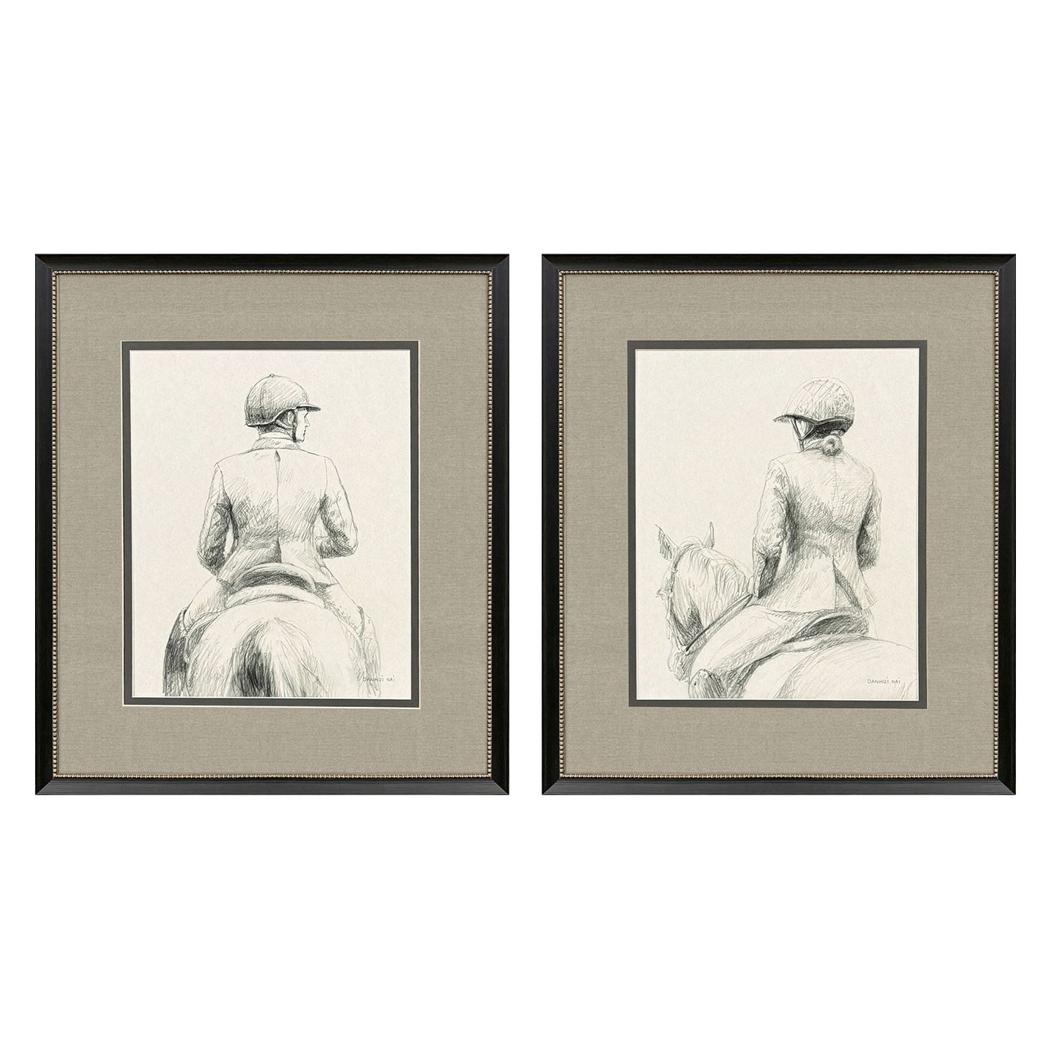 Nai English Rider Framed Artwork Set of 2