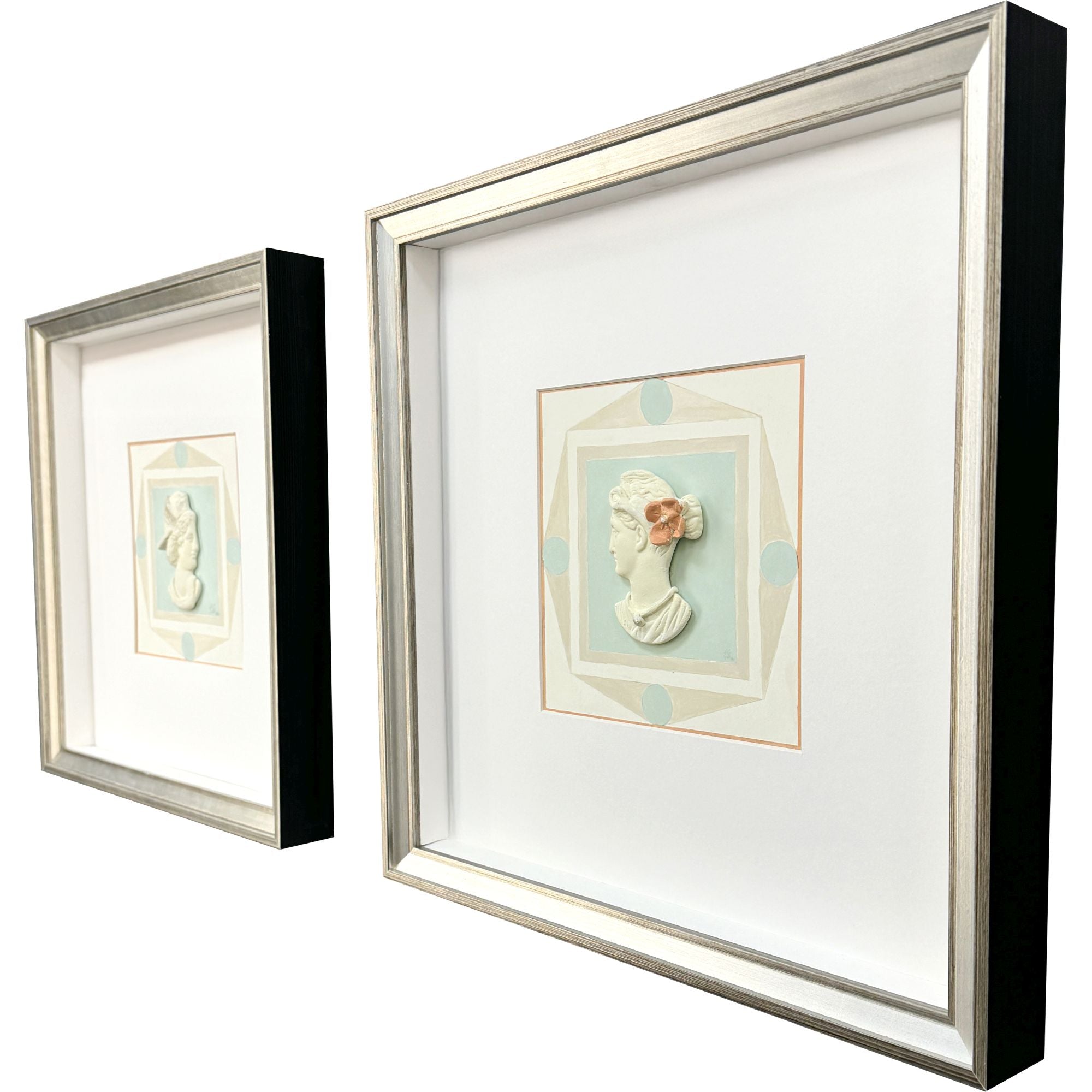 PopJoy Studio Intaglio Busts Framed Artwork Set of 2