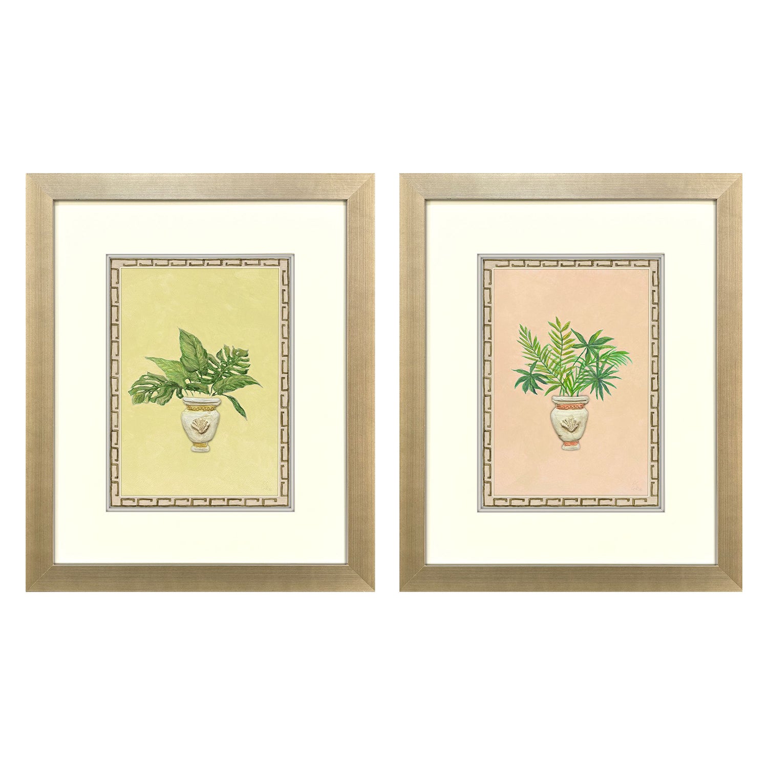 PopJoy Studio Grecian Vase Palm I Framed Artwork Set of 2