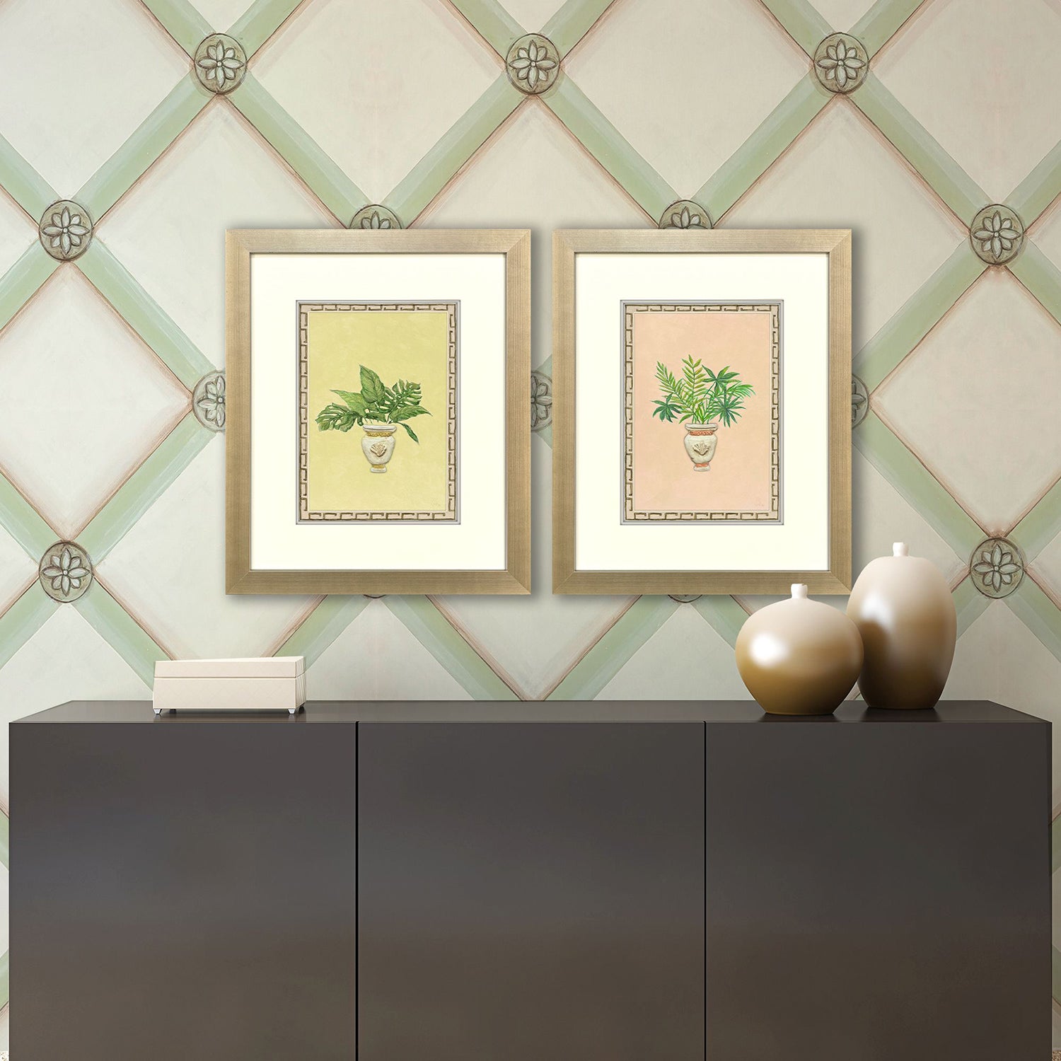 PopJoy Studio Grecian Vase Palm I Framed Artwork Set of 2