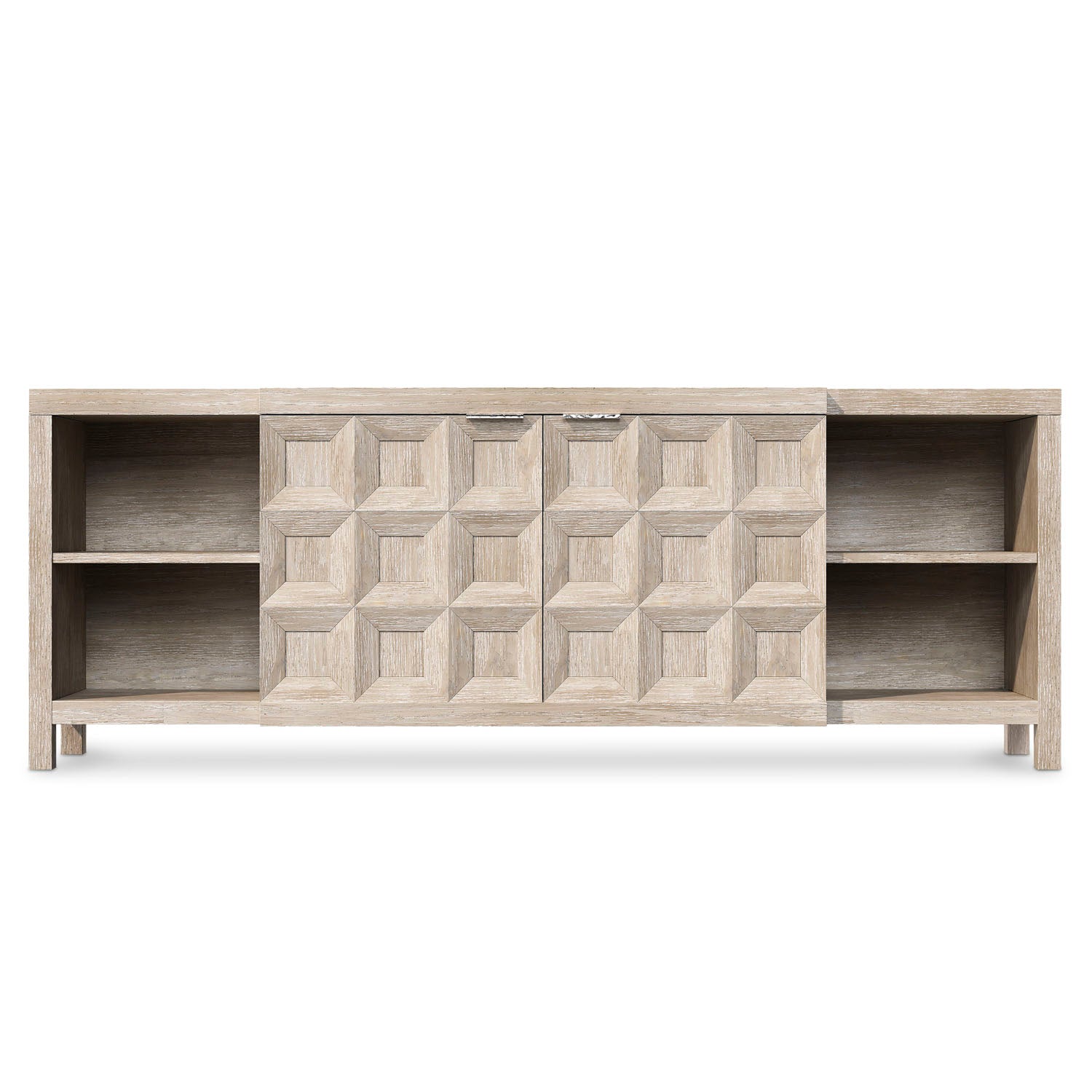 Bernhardt Prado Entertainment Credenza close-up of the Tawny finish