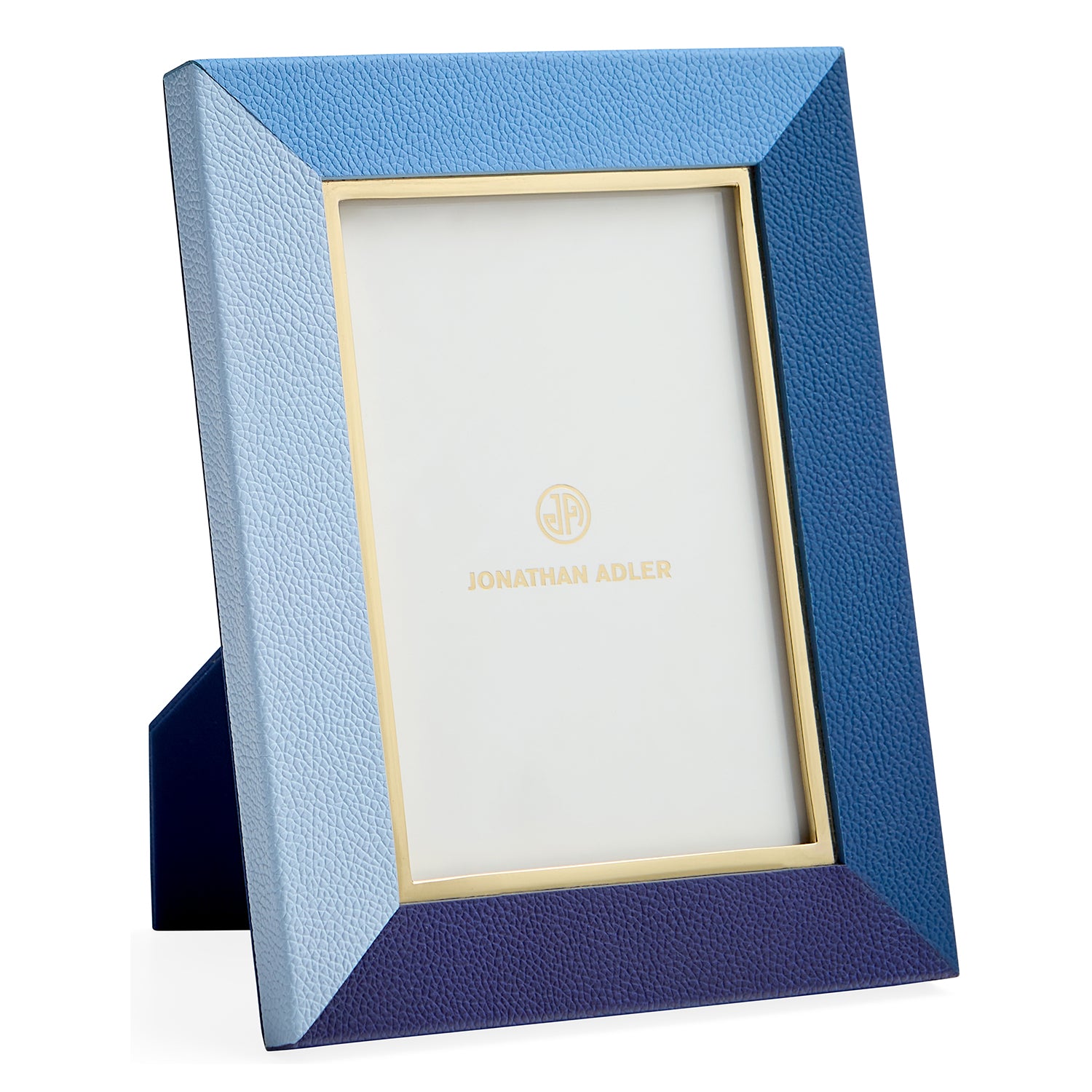 Jonathan Adler Perimeter Leather Blue Picture Frame
