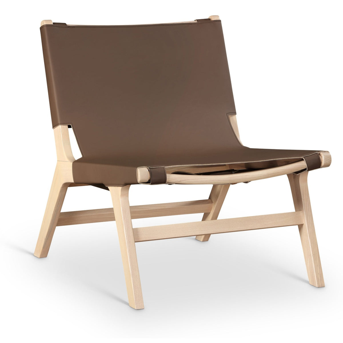 Rawlins Brown Vegan Leather Upholstered Accent Chair in brown vegan leather, natural finish, primary product view