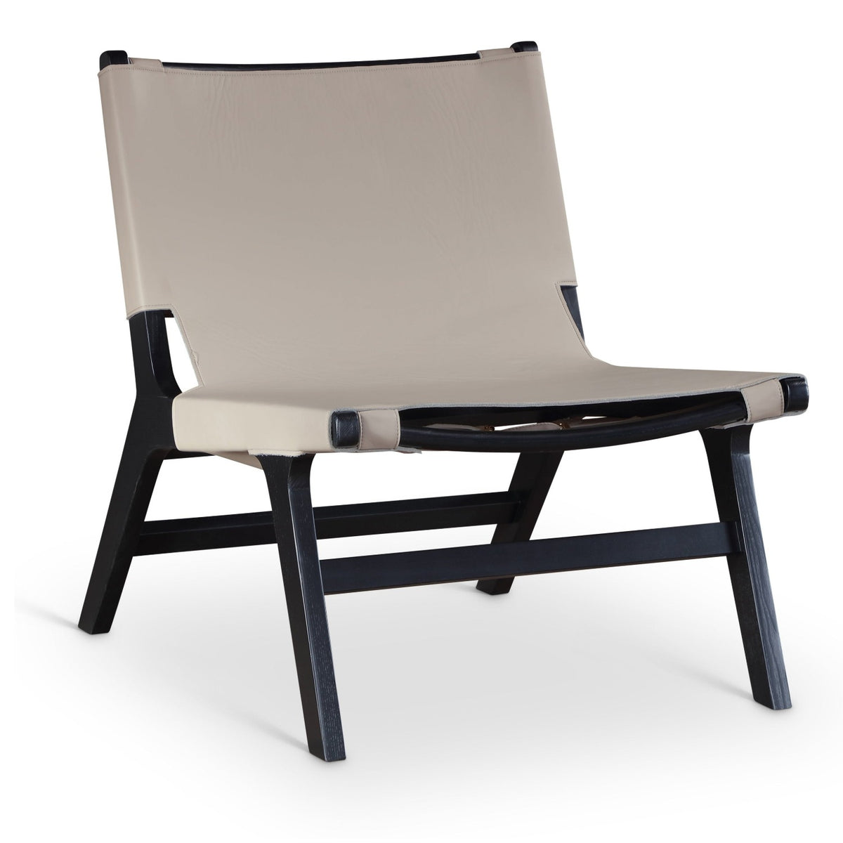 Rawlins Taupe Vegan Leather Upholstered Accent Chair in taupe vegan leather, black finish, primary product view
