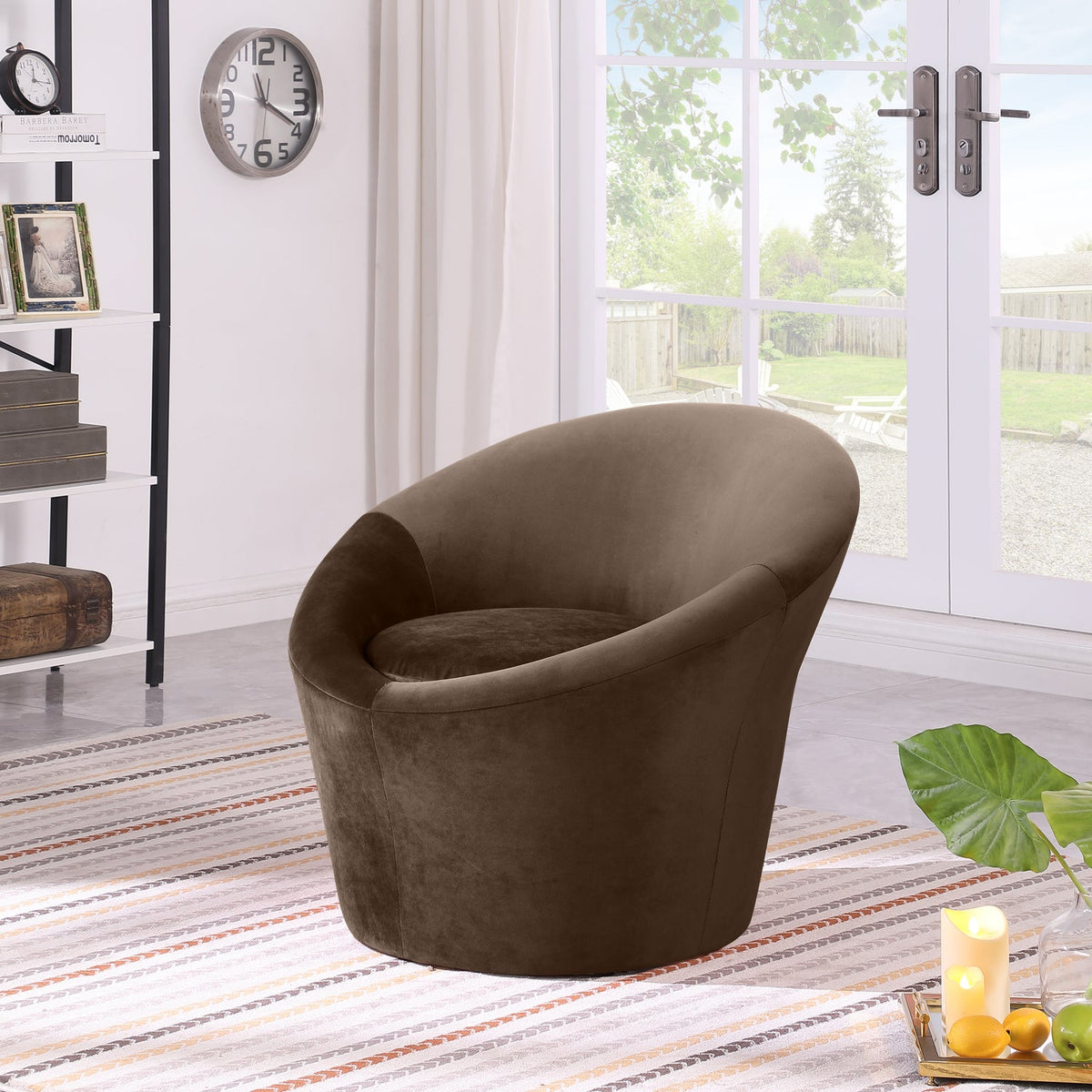 Tristan Brown Velvet Upholstered Accent Chair