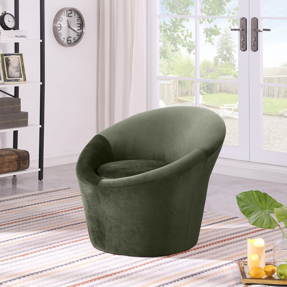 Tristan Green Velvet Upholstered Accent Chair