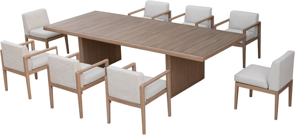Solace 88.5in 114.75in Natural Acacia Wood Outdoor Patio Dining Table