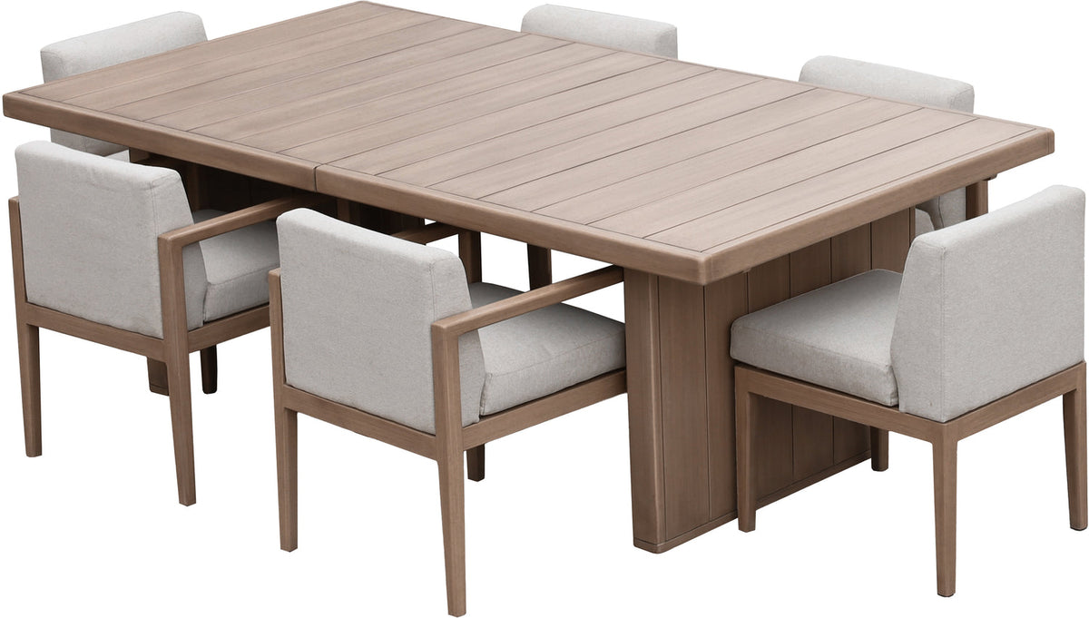 Solace 88.5in 114.75in Natural Acacia Wood Outdoor Patio Dining Table