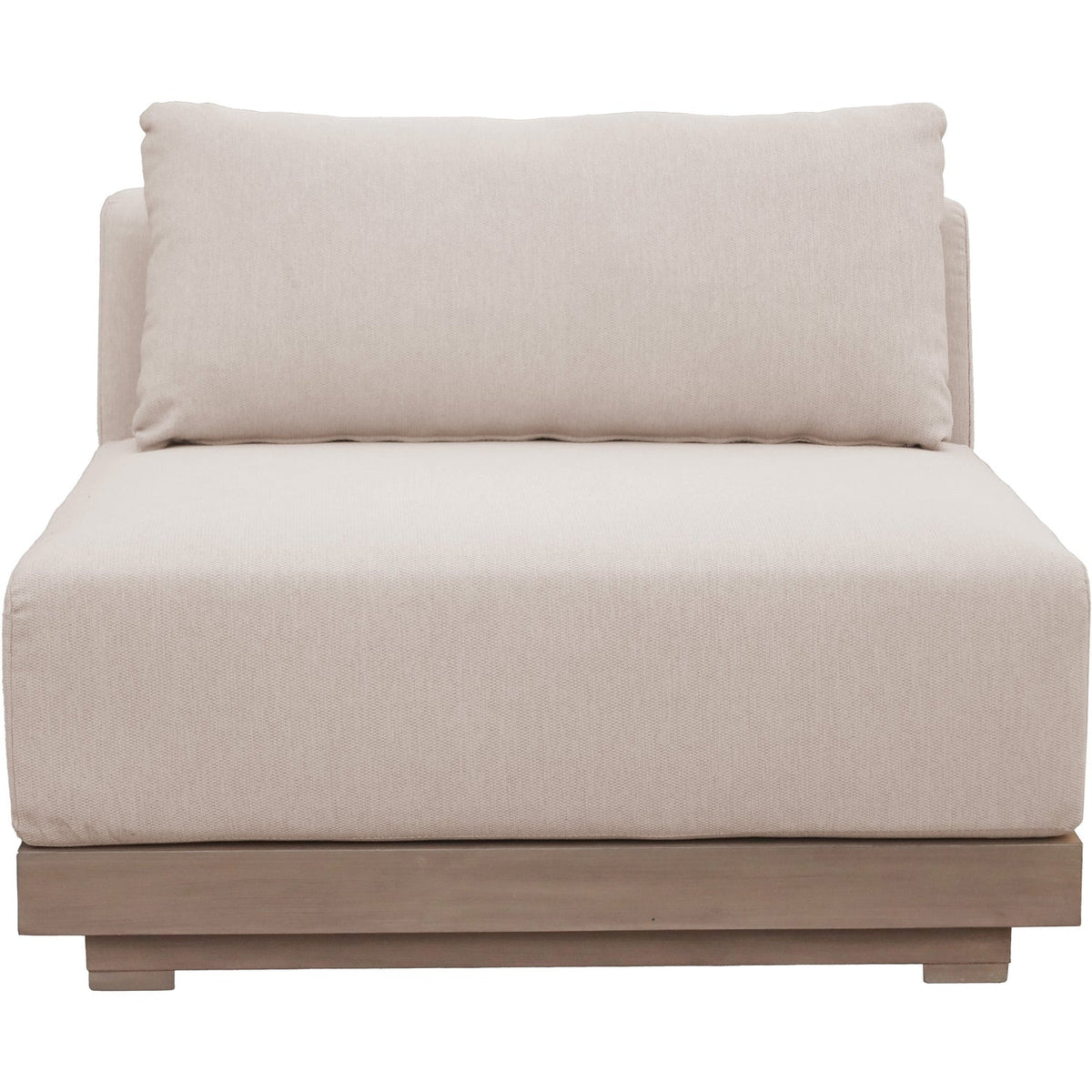 Solace Beige Olefin Performance Fabric Outdoor Patio Modular Armless Chair