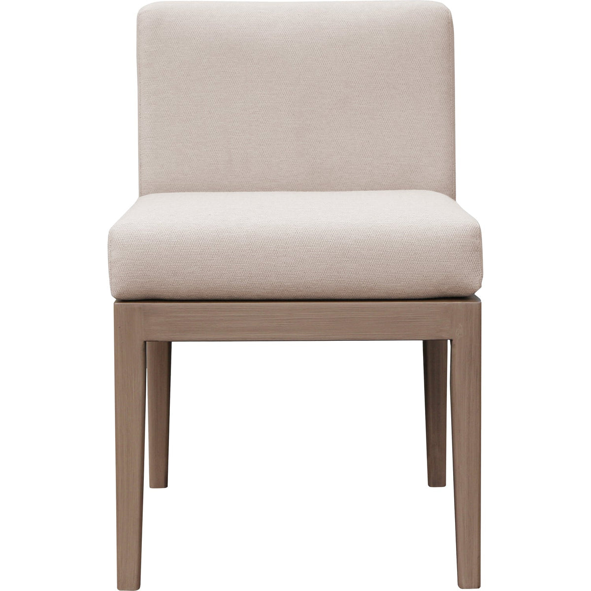Solace Beige Olefin Performance Fabric Outdoor Patio Dining Side Chair