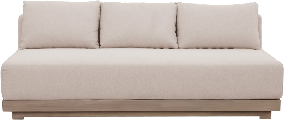 Solace 77in Beige Olefin Performance Fabric Outdoor Patio Modular Sofa