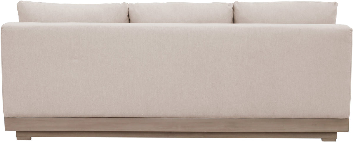 Solace 77in Beige Olefin Performance Fabric Outdoor Patio Modular Sofa