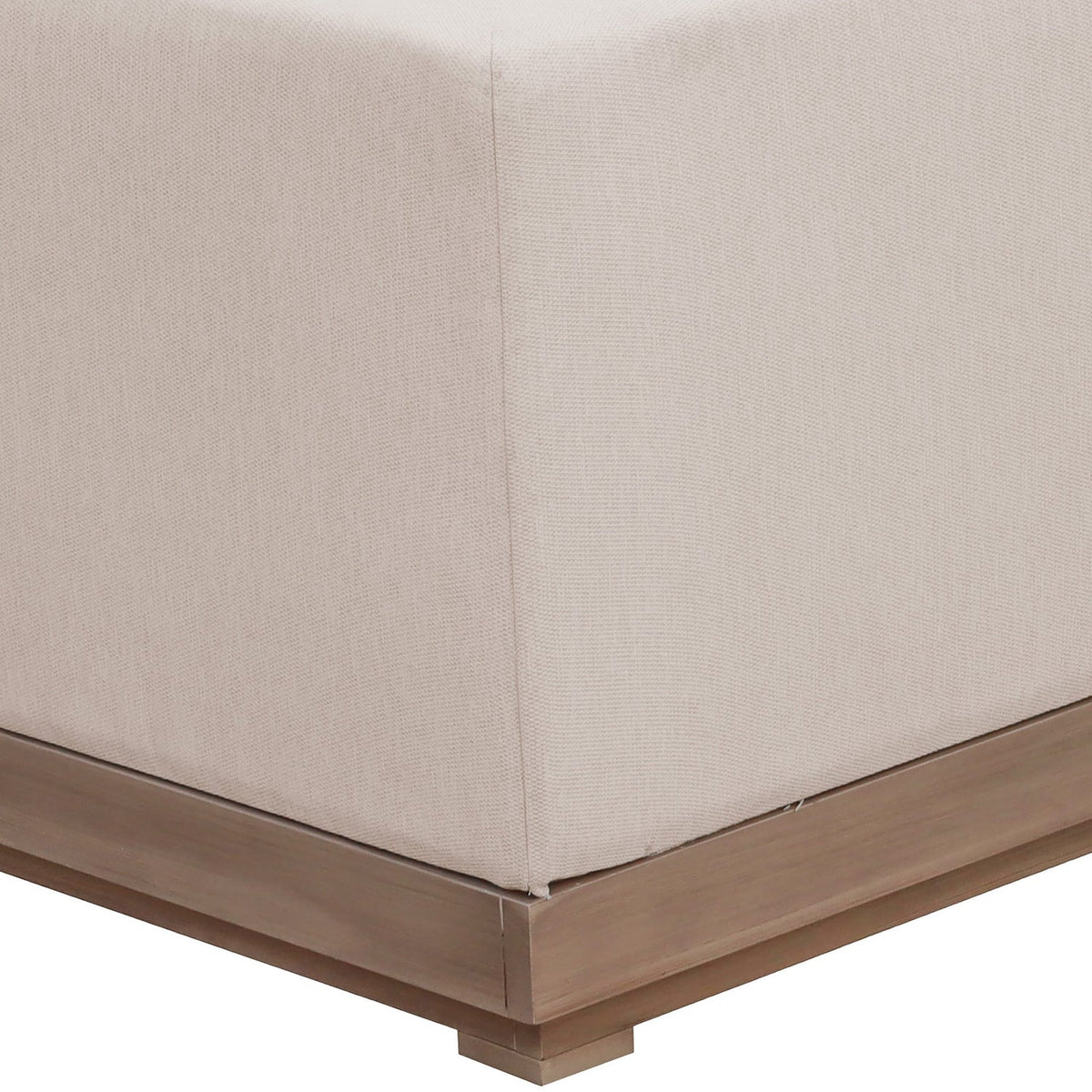 Solace Beige Olefin Performance Fabric 4 Piece Outdoor Patio Modular Sectional Sofa