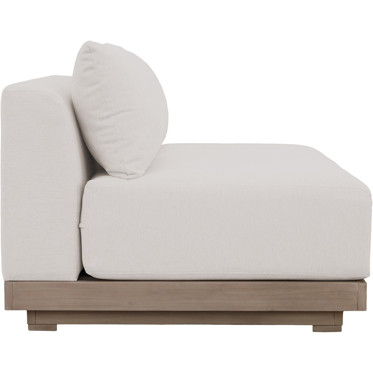 Solace 55in Cream Olefin Performance Fabric Outdoor Patio Modular Loveseat