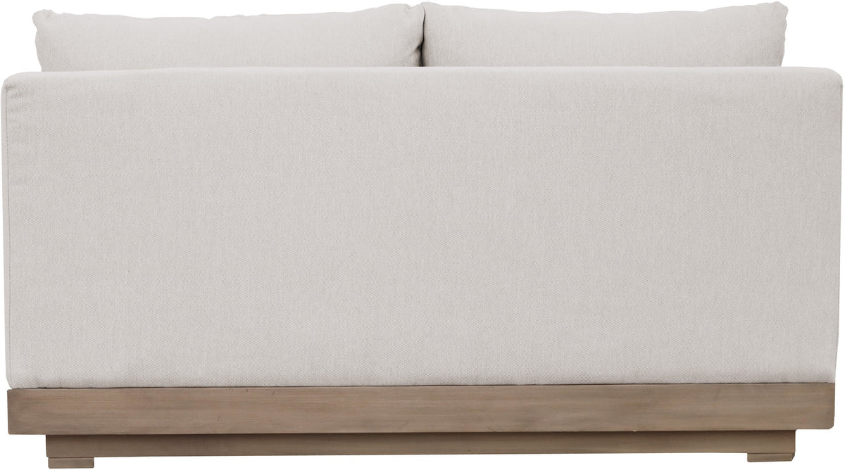 Solace 55in Cream Olefin Performance Fabric Outdoor Patio Modular Loveseat