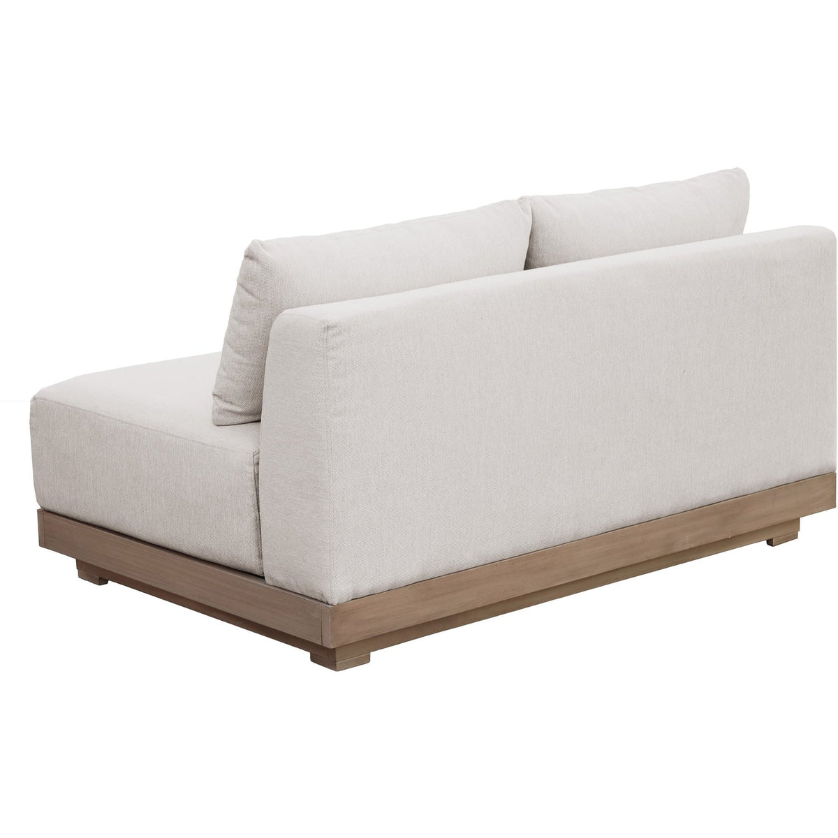 Solace 55in Cream Olefin Performance Fabric Outdoor Patio Modular Loveseat