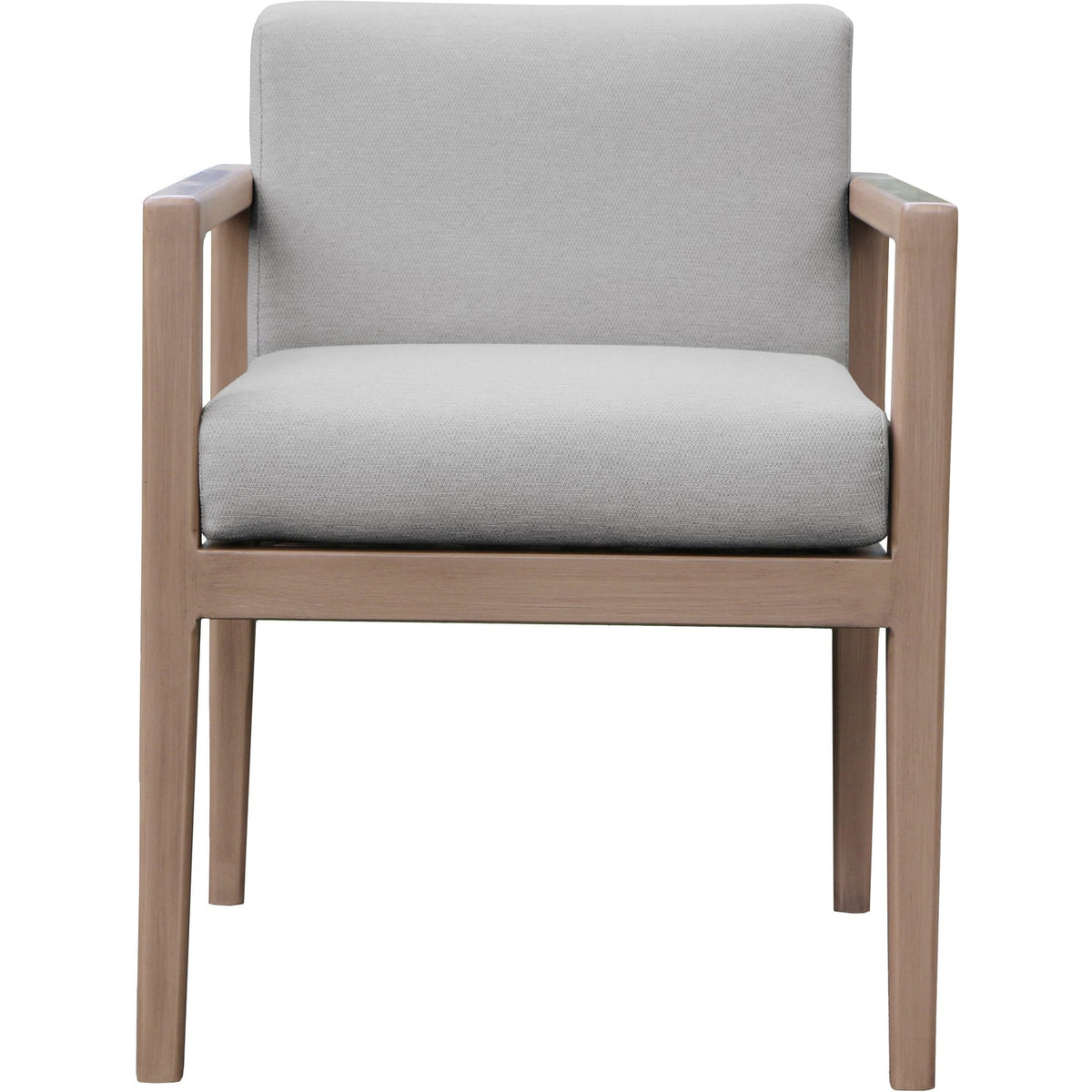 Solace Grey Olefin Performance Fabric Outdoor Patio Dining Arm Chair