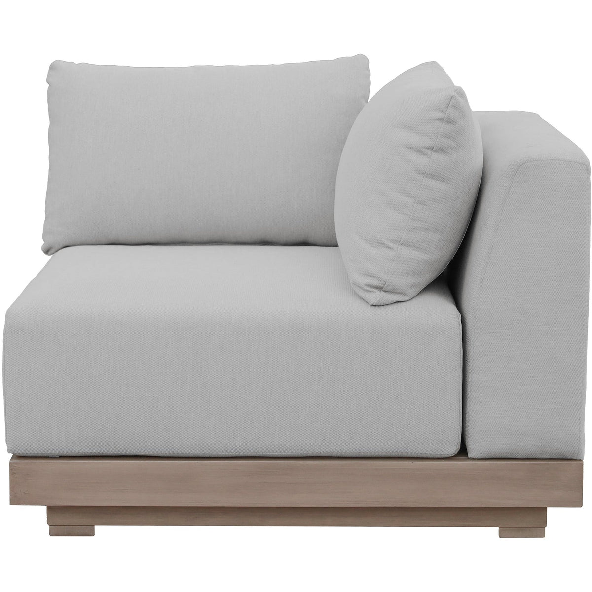 Solace Grey Olefin Performance Fabric Outdoor Patio Modular Corner Chair
