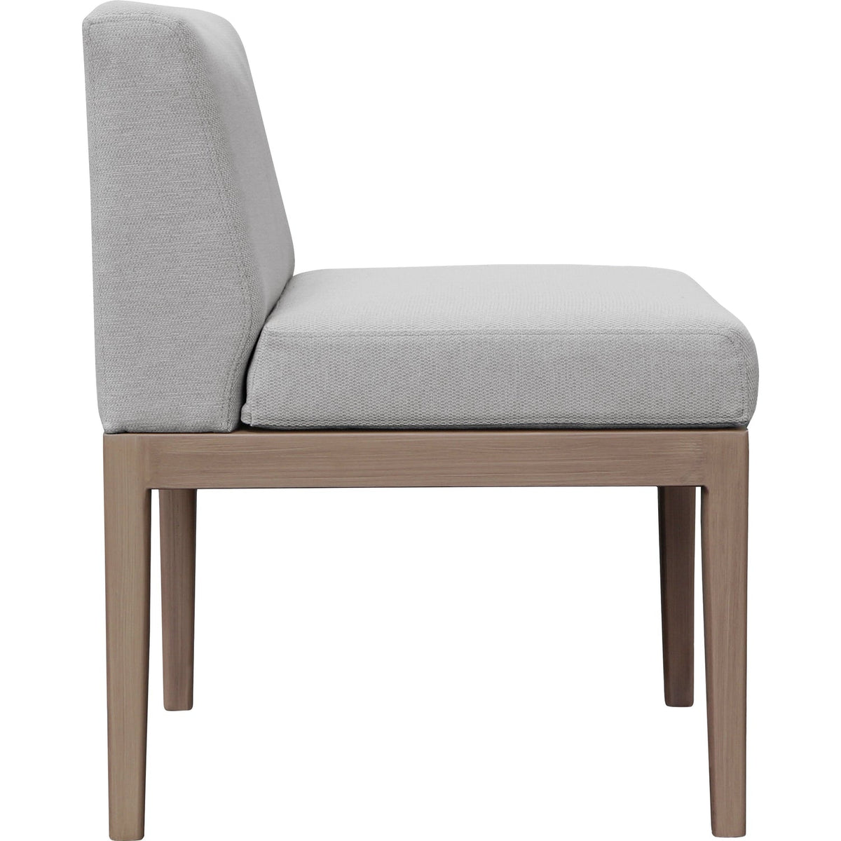 Solace Grey Olefin Performance Fabric Outdoor Patio Dining Side Chair