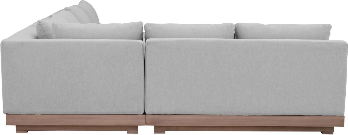Solace Grey Olefin Performance Fabric 3 Piece Outdoor Patio Modular Sectional Sofa