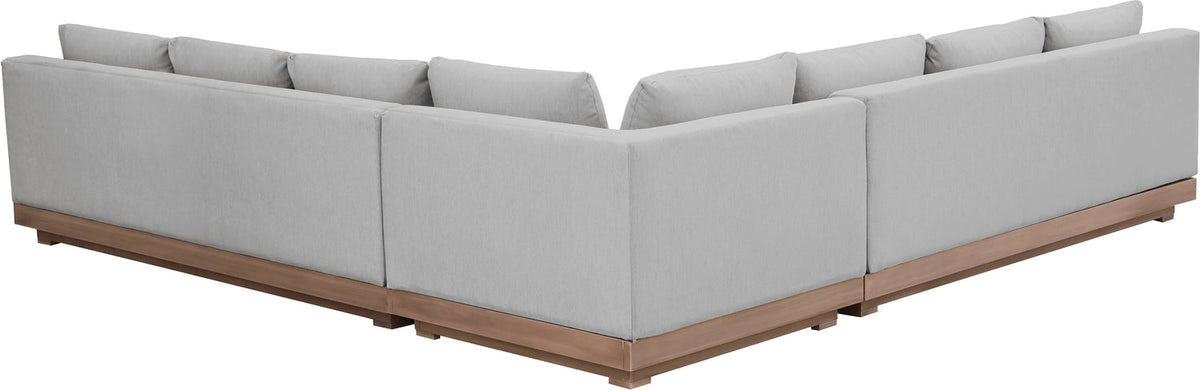 Solace Grey Olefin Performance Fabric 3 Piece Outdoor Patio Modular Sectional Sofa
