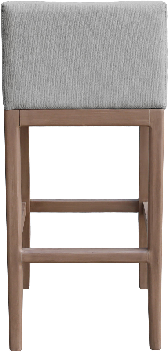 Solace Grey Olefin Performance Fabric Outdoor Patio Bar Stool