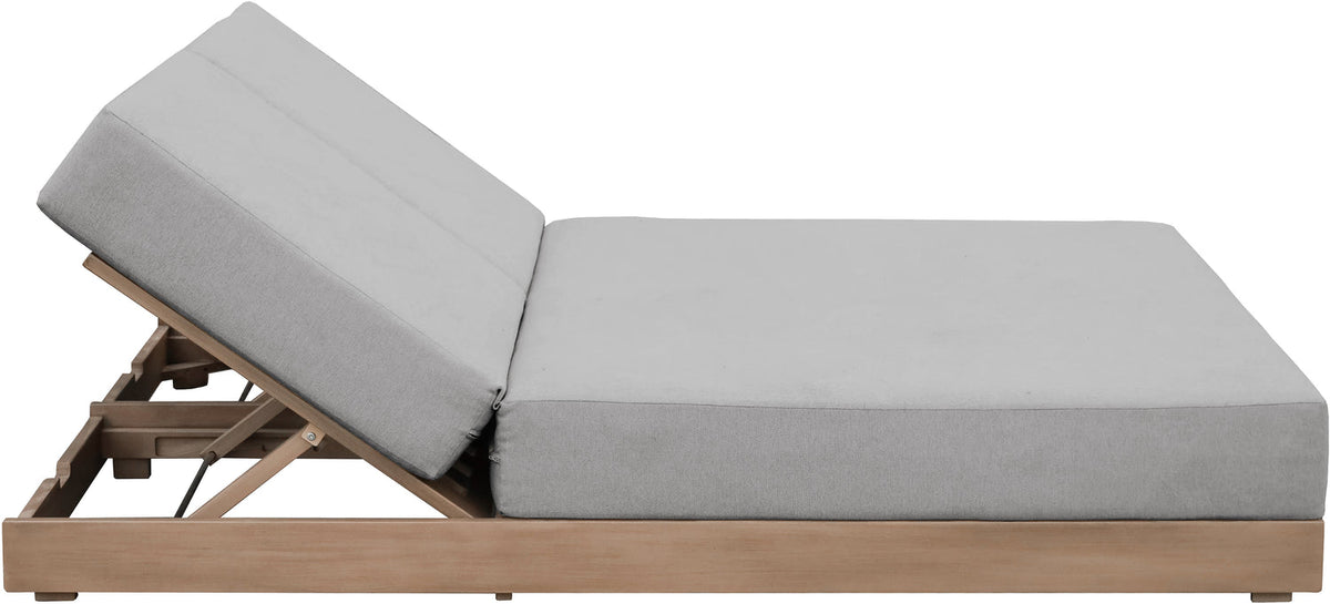 Solace Grey Olefin Performance Fabric Outdoor Patio Double Lounge Chair