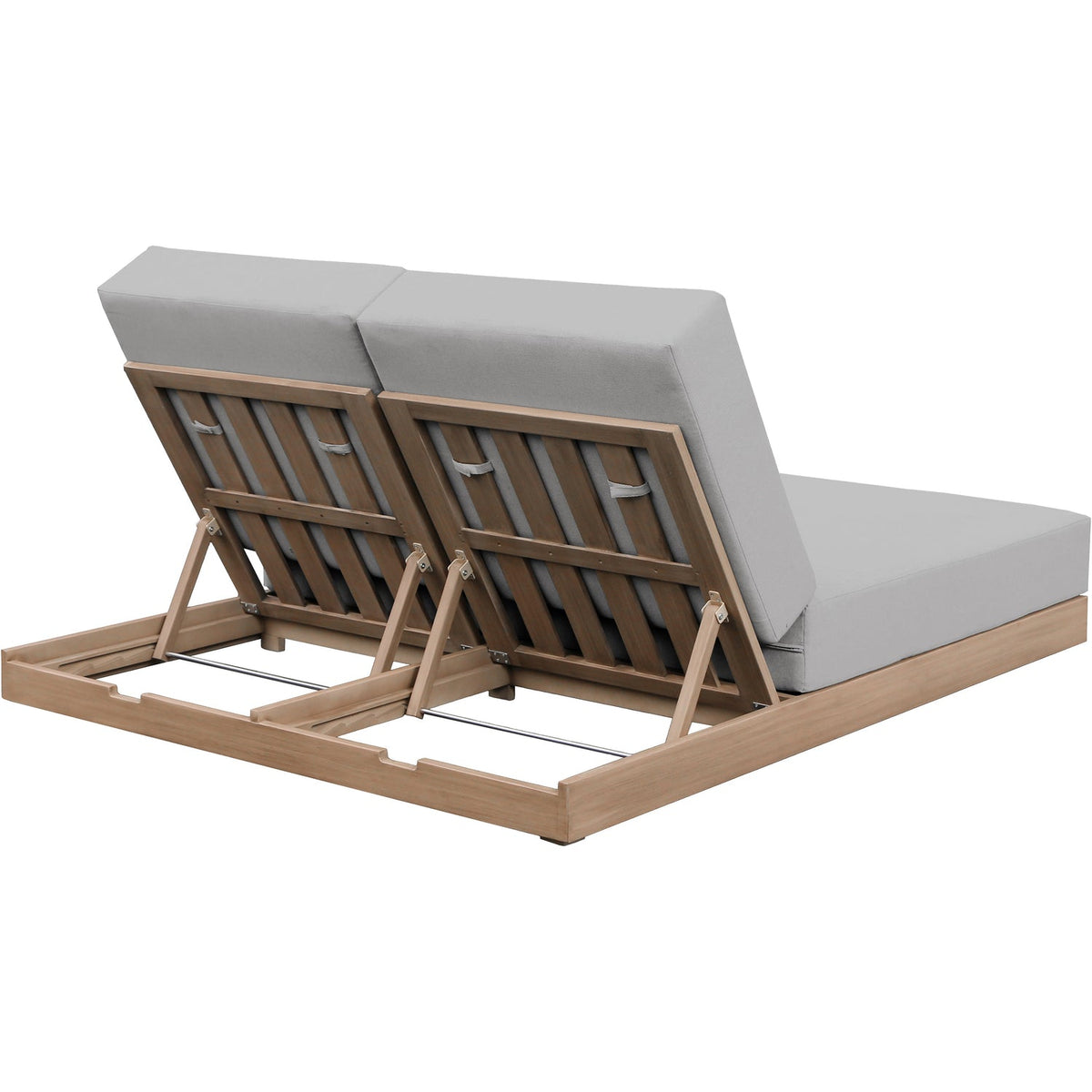 Solace Grey Olefin Performance Fabric Outdoor Patio Double Lounge Chair