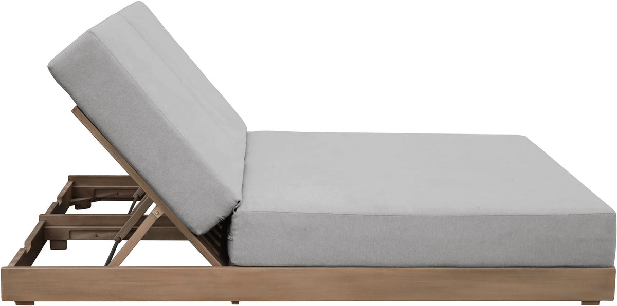 Solace Grey Olefin Performance Fabric Outdoor Patio Double Lounge Chair