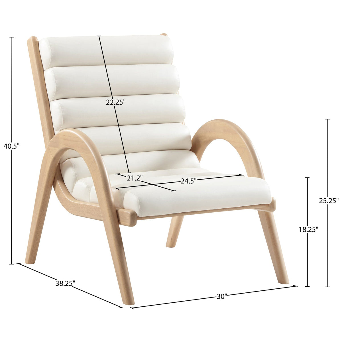 Randal Cream Vegan Leather Upholstered Accent Chair