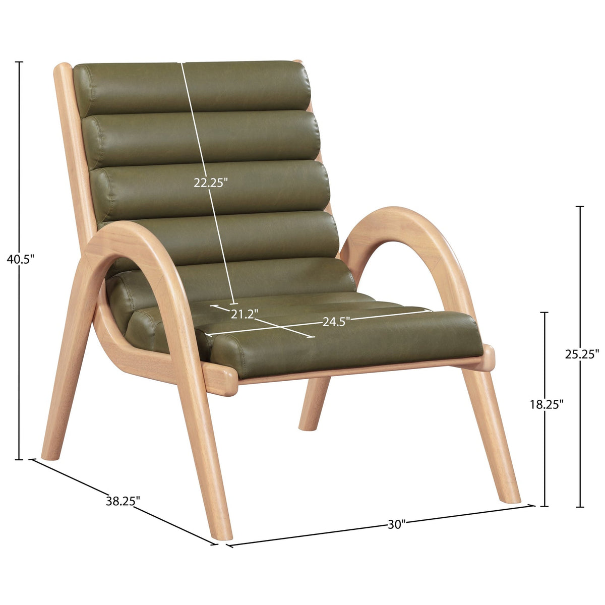 Randal Olive Vegan Leather Upholstered Accent Chair
