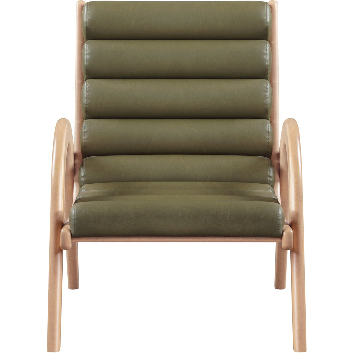 Randal Olive Vegan Leather Upholstered Accent Chair