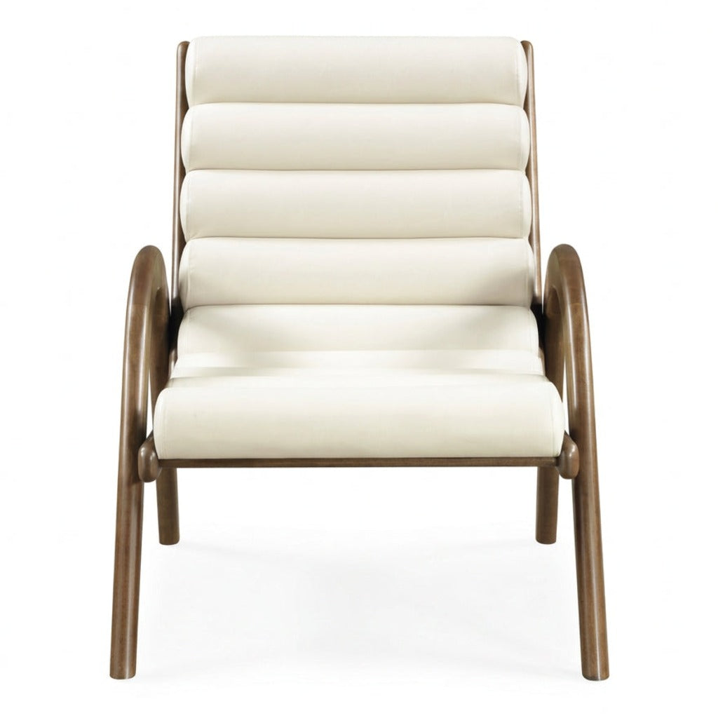 Randal Cream Vegan Leather Upholstered Accent Chair