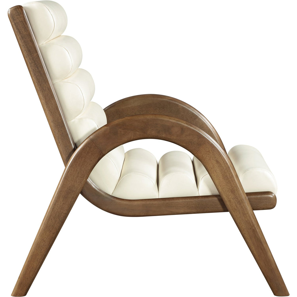 Randal Cream Vegan Leather Upholstered Accent Chair