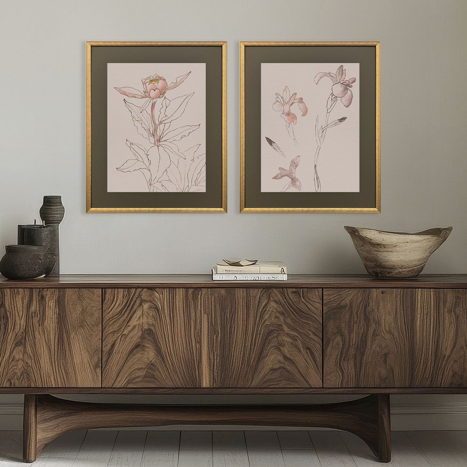 Sarah Lang Delicate Sketch II Framed Art Set of 2