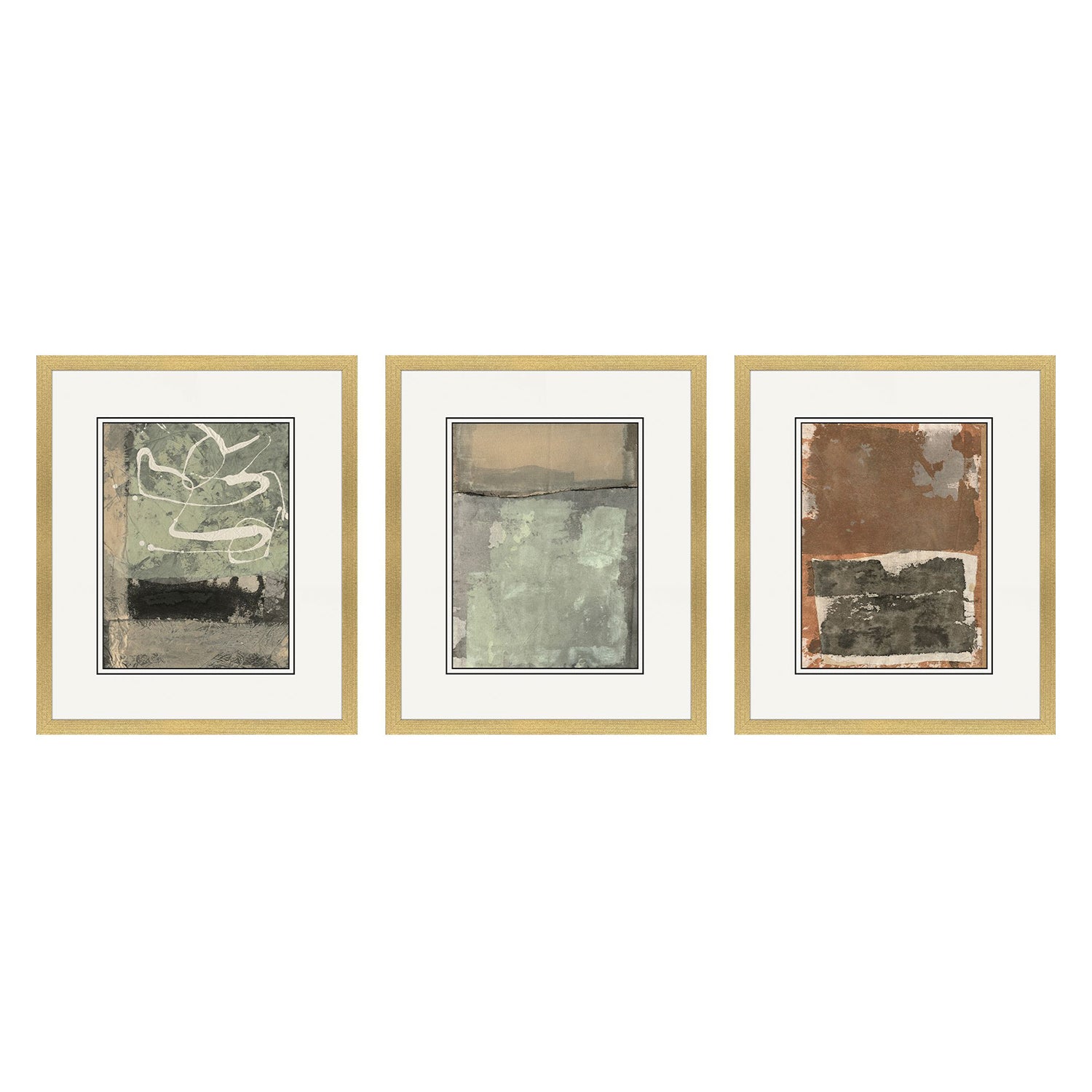 Sarah Lang Textural Echo II Framed Art Set of 3