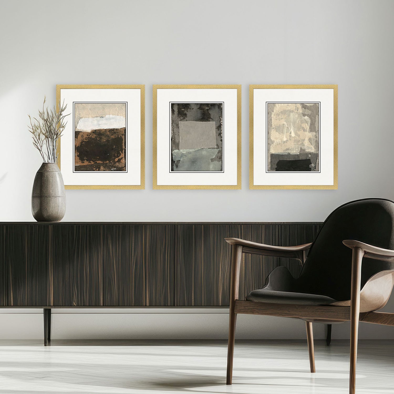 Sarah Lang Textural Echo III Framed Art Set of 3