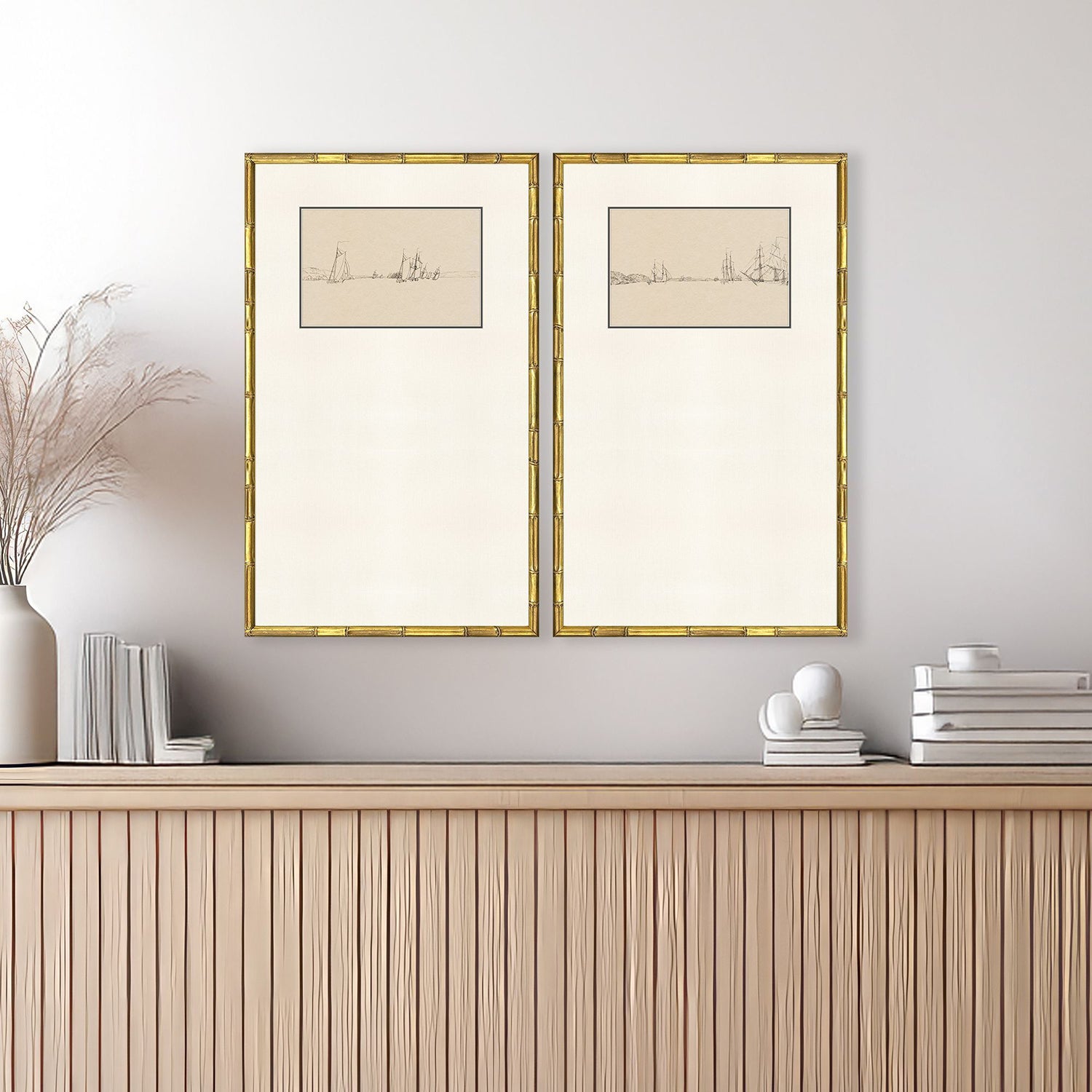 Malanta Knowles Harbor Sketch Framed Art Set of 2