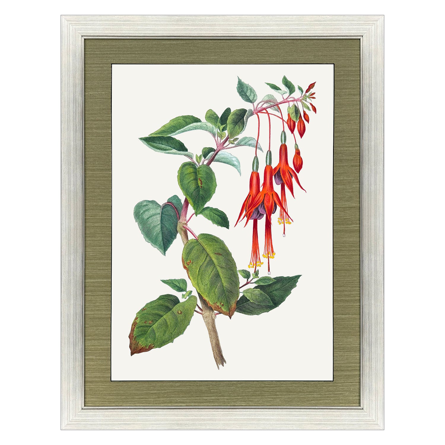 Libby Langdon Downward Red Floral Framed Art