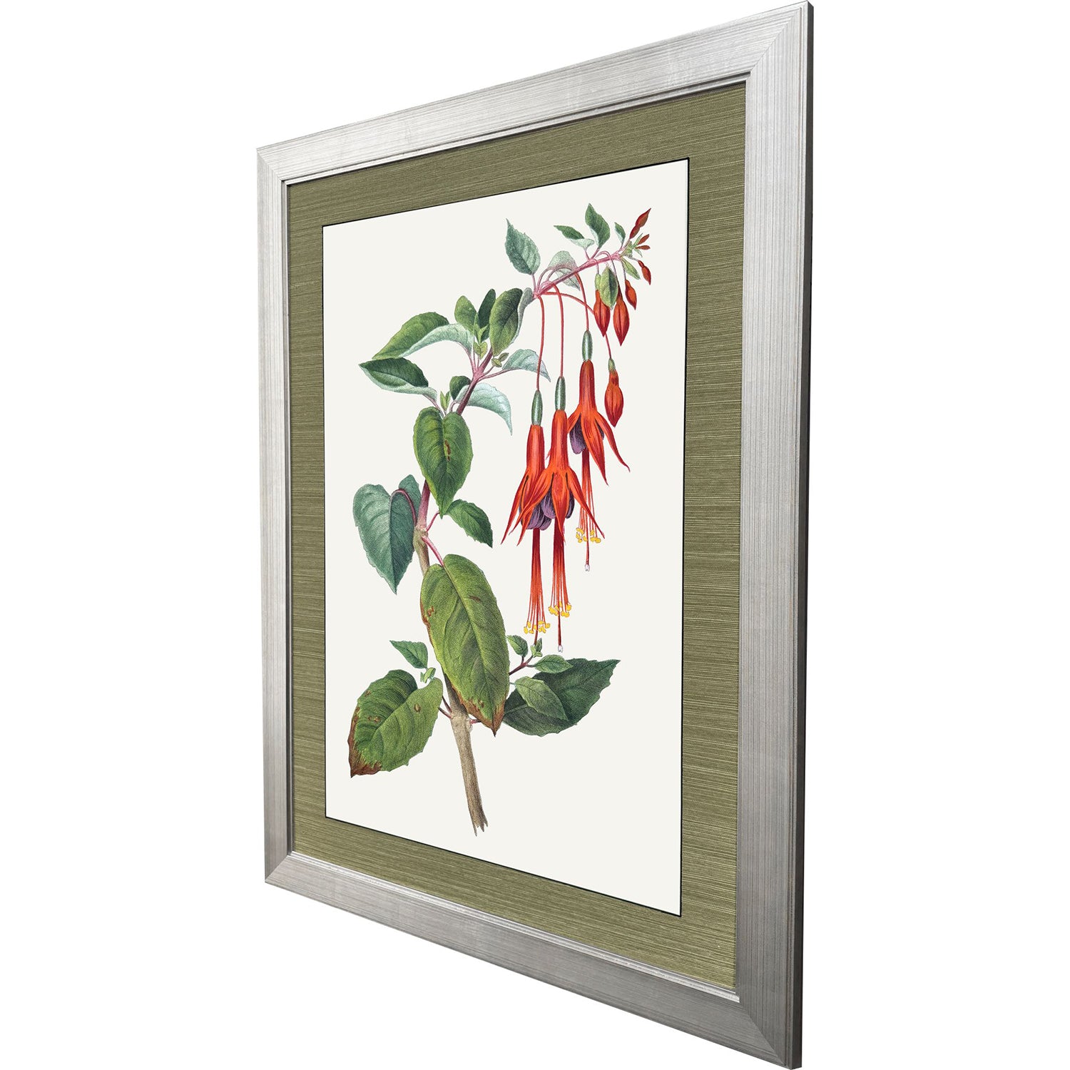 Libby Langdon Downward Red Floral Framed Art