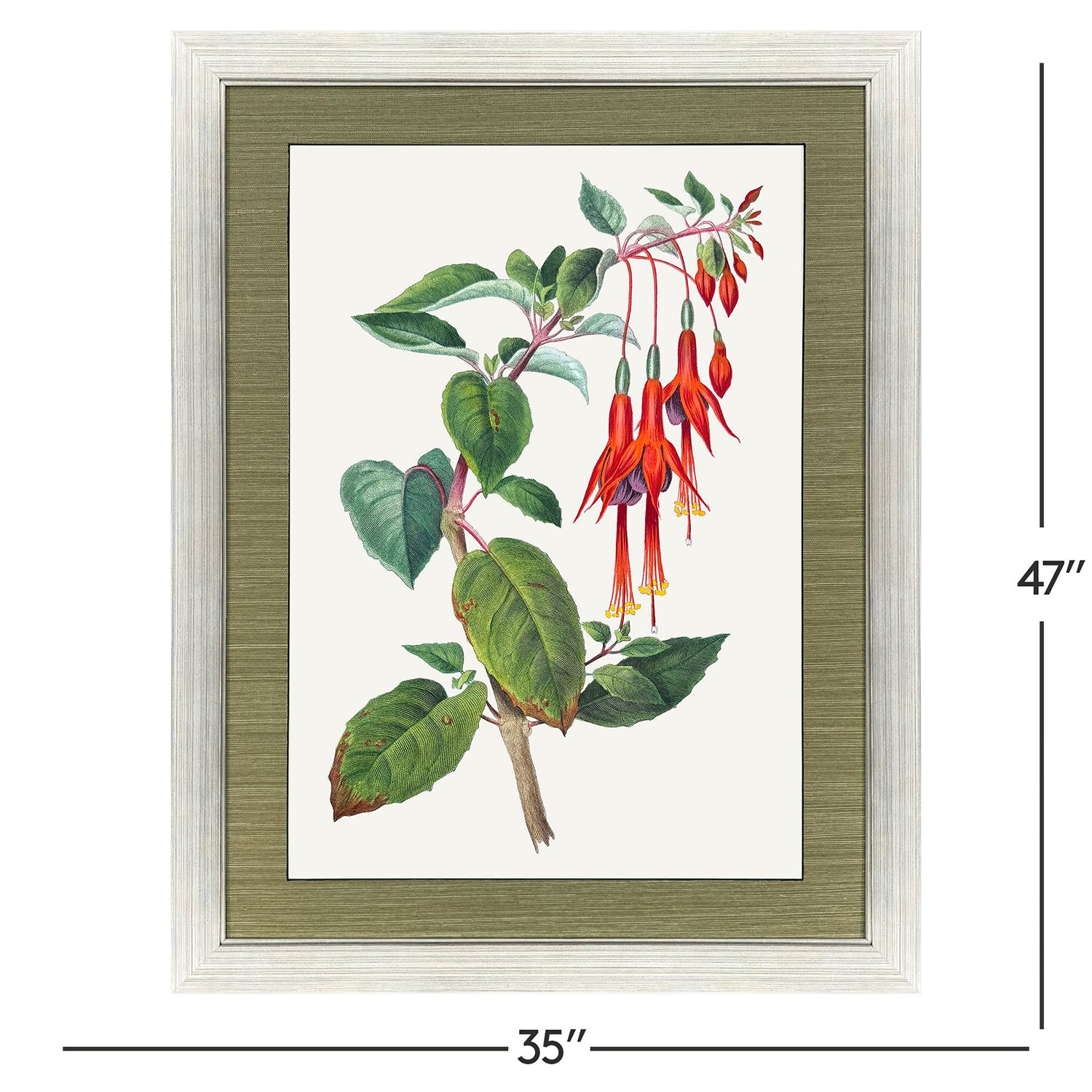 Libby Langdon Downward Red Floral Framed Art