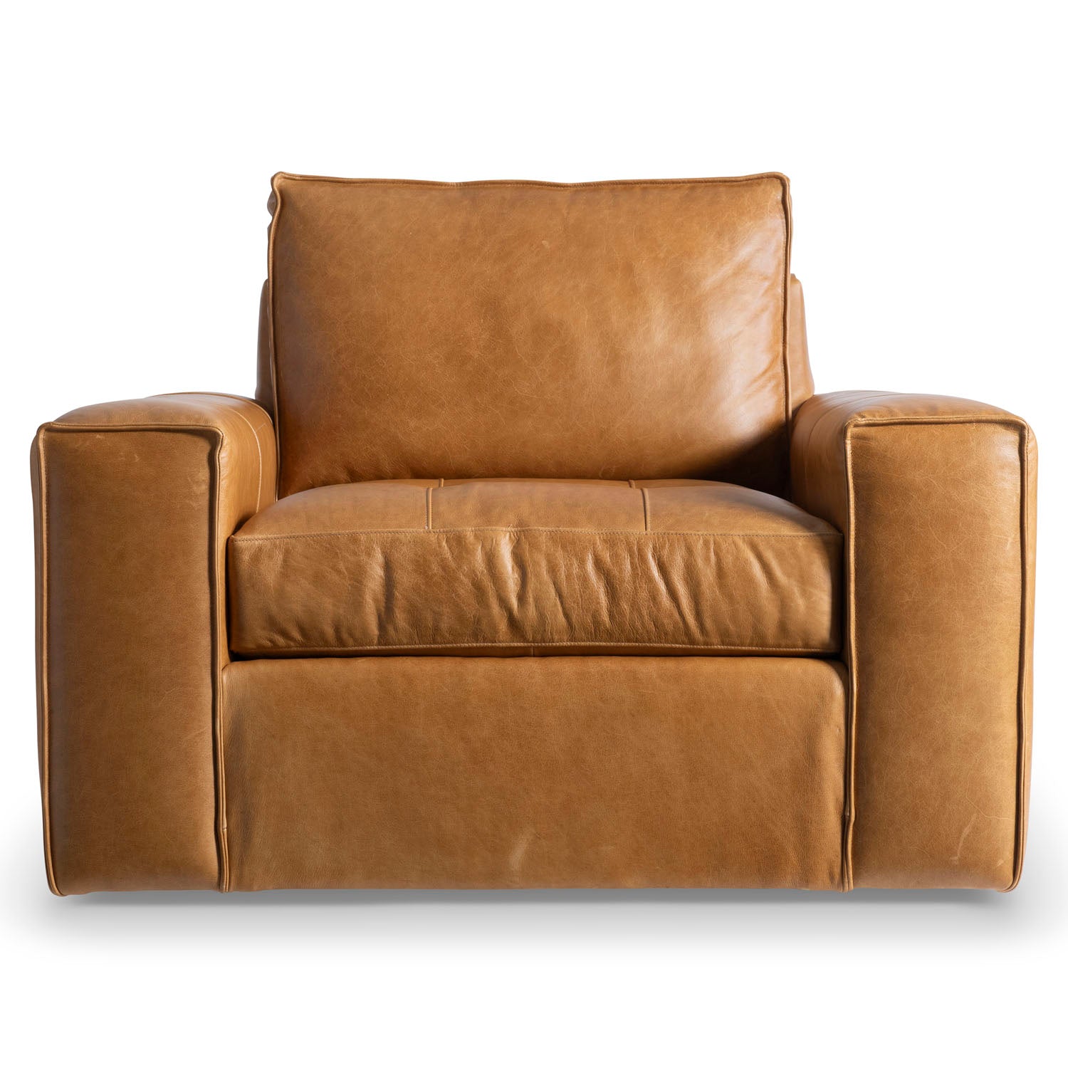 Bernhardt Living Nest Leather Swivel Chair