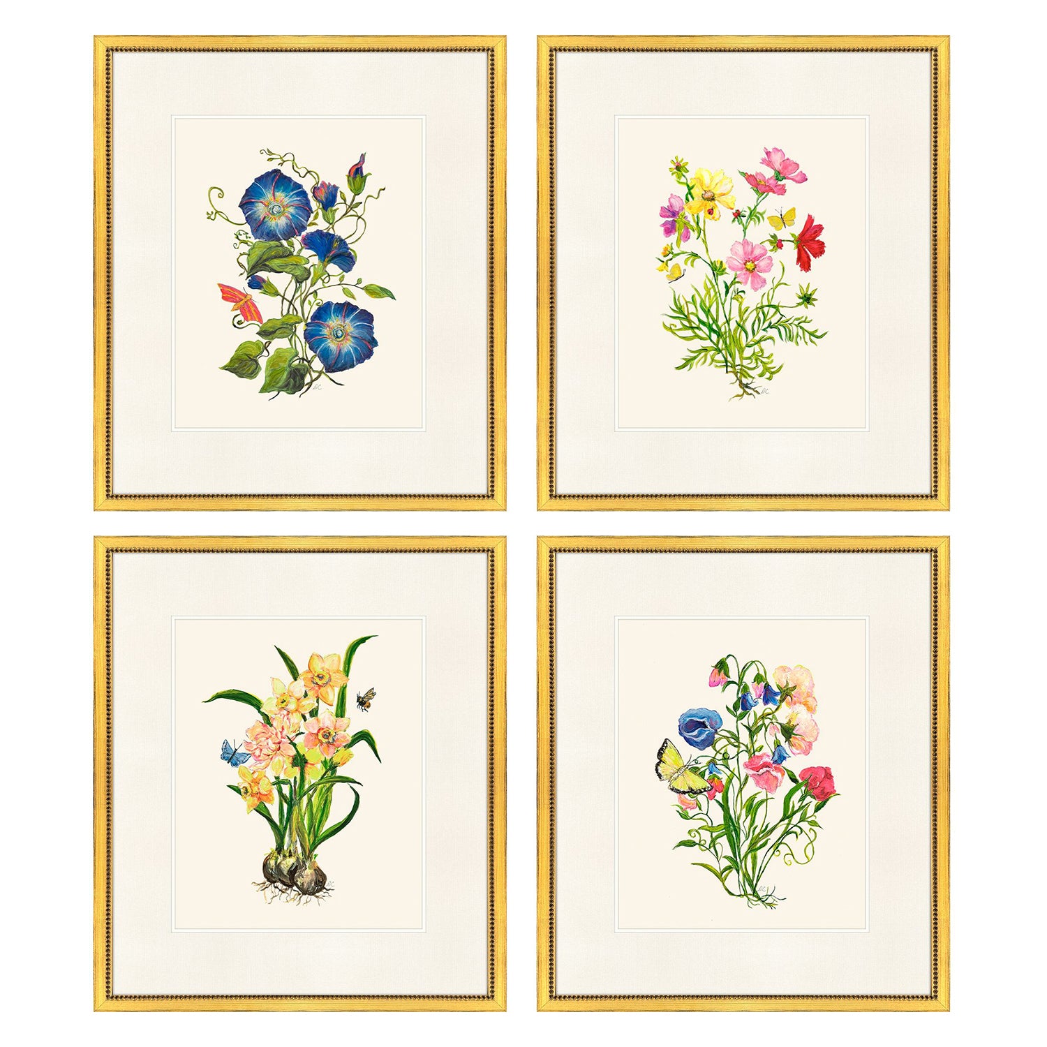 PopJoy Studio Delicate Medley II Framed Art Set of 4