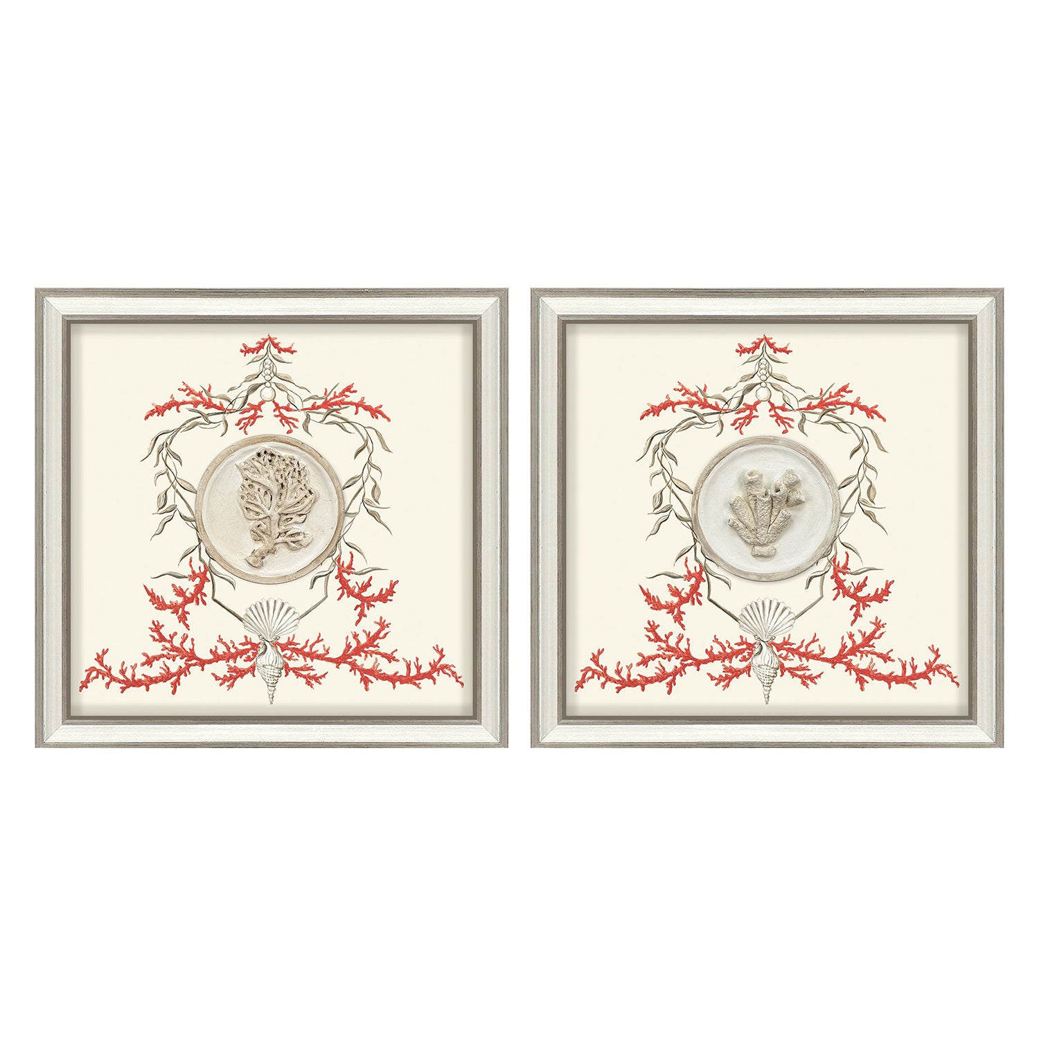 PopJoy Studio Coral Elegance I Framed Art Set of 2