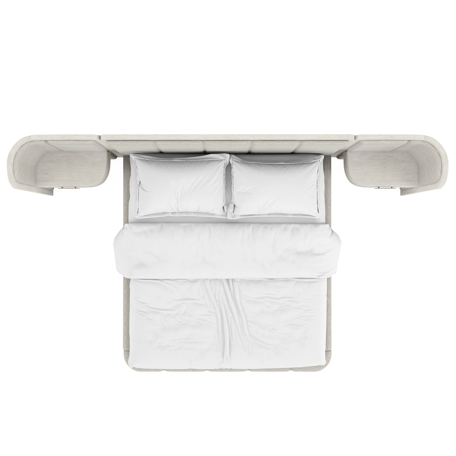 A.R.T. Furniture Ashlar Upholstered Wall Panel Bed with Nightstand